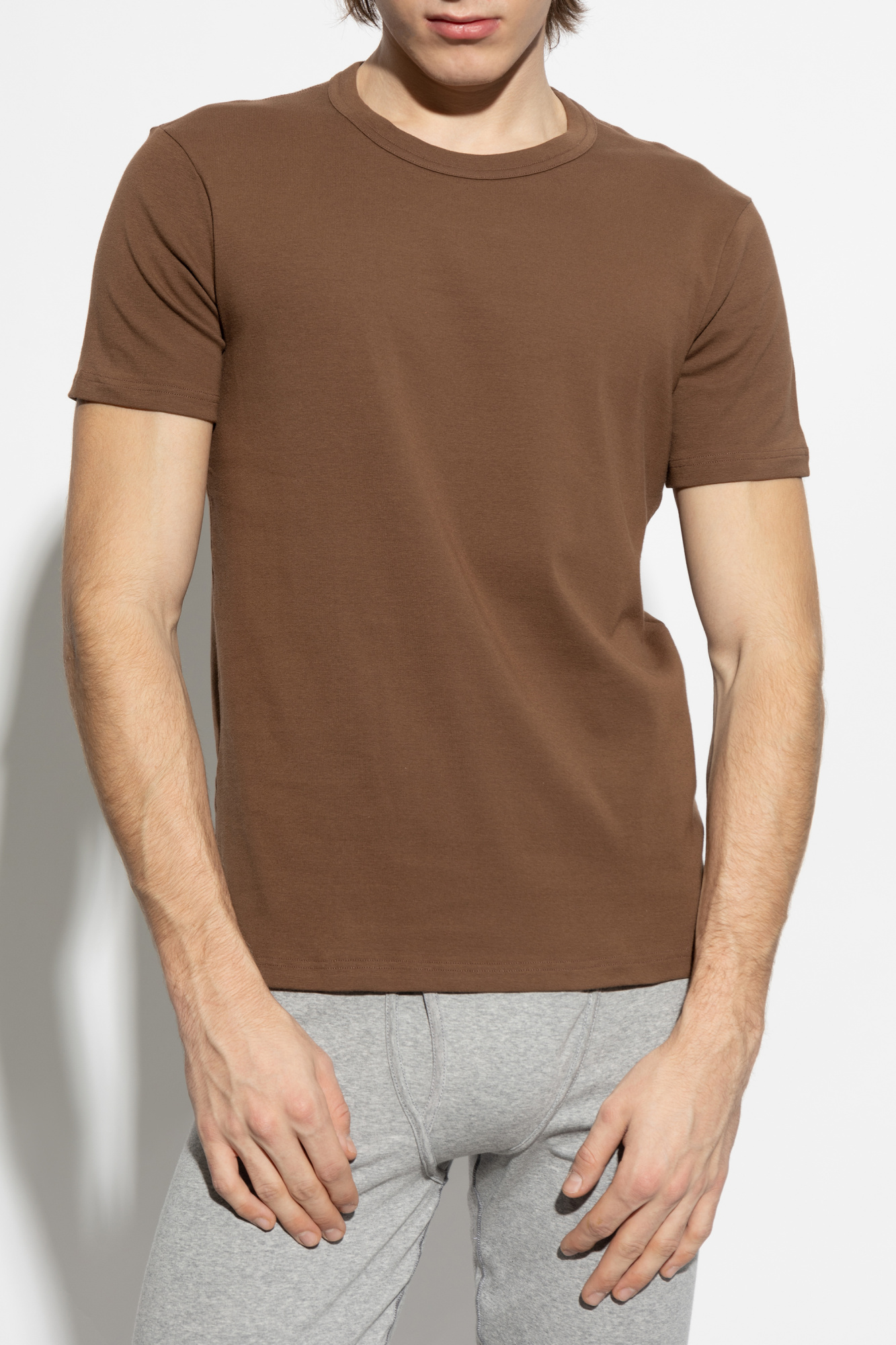 Brown Underwear T-shirt with logo patch Tom Ford - Vitkac AS